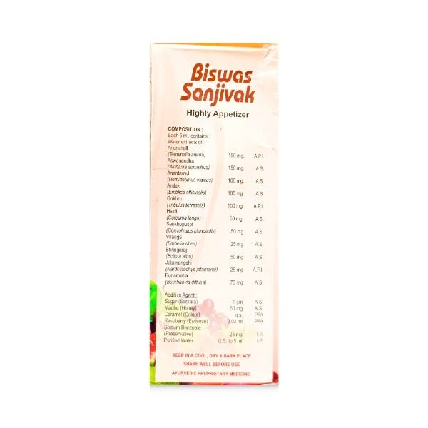 Ayurvedic Biswas Sanjivak Syrup 450ml. - Bestsata wholesale medicine supplier offering Medicine