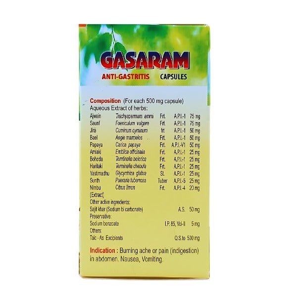 Ayurvedic Gasaram gas relief capsules 30's - Bestsata wholesale medicine supplier offering Medicine