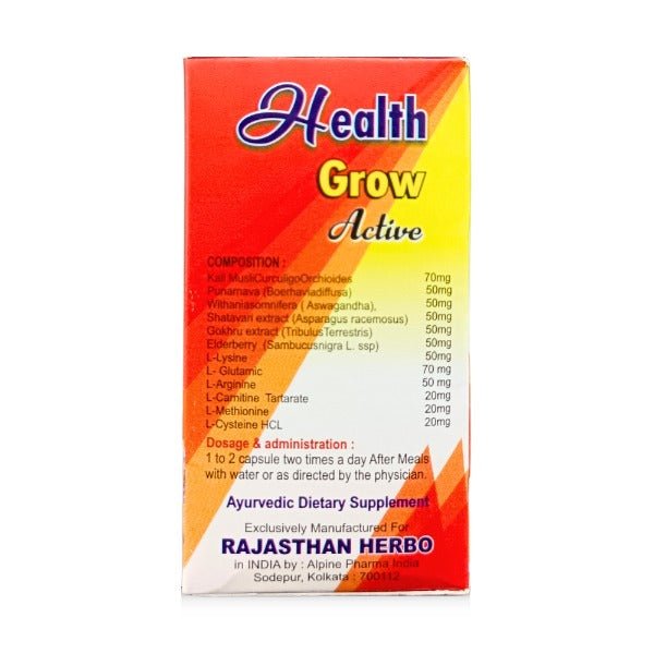 Ayurvedic Health Grow Active Capsule For Healthy Family 50's - Bestsata wholesale medicine supplier offering Medicine