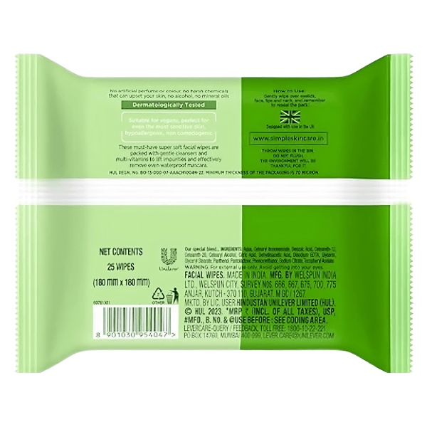 Simple Kind To Skin Cleansing Facial Wipes 25 Wipes - Bestsata wholesale medicine supplier offering Medicine