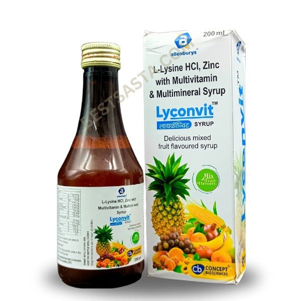 Multivitamin Lyconvit Syrup 200 ml - Bestsata wholesale medicine supplier offering Medicine