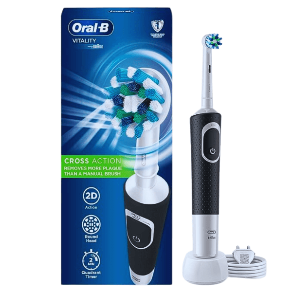Oral B Vitality 100 Black Criss Cross Electric Rechargeable Toothbrush for Adults Powered by Braun - Bestsata wholesale medicine supplier offering Medicine