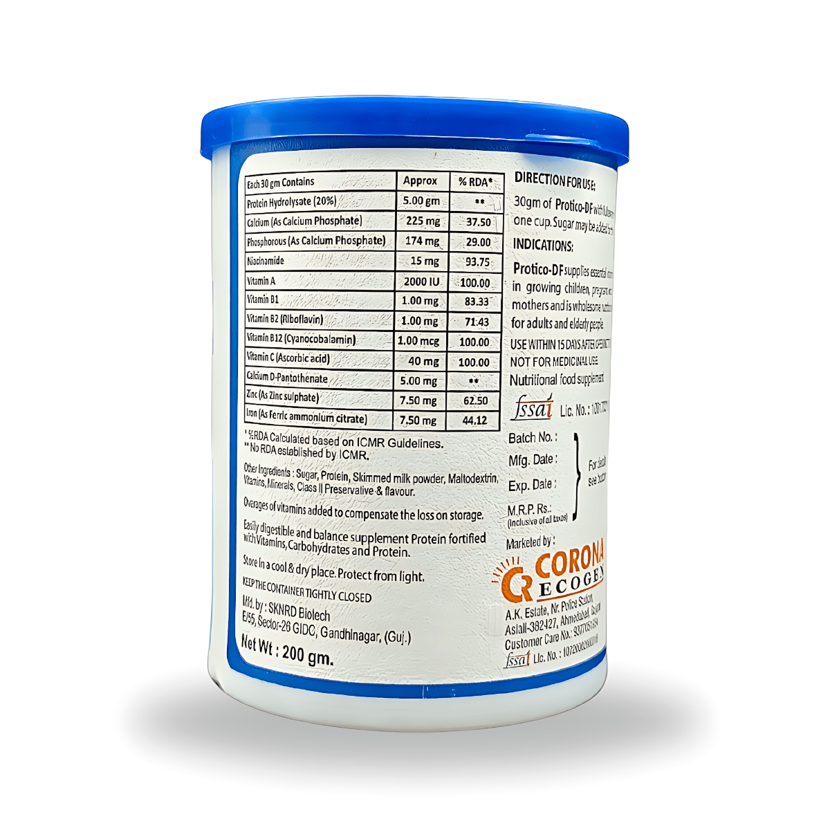 Protitrust Df Powder Protico-DF Powder 200 gm (Dry Fruit Flavour) - Bestsata wholesale ...
